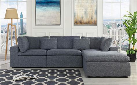 gray fabric sofa with metal|very comfortable gray sofa.